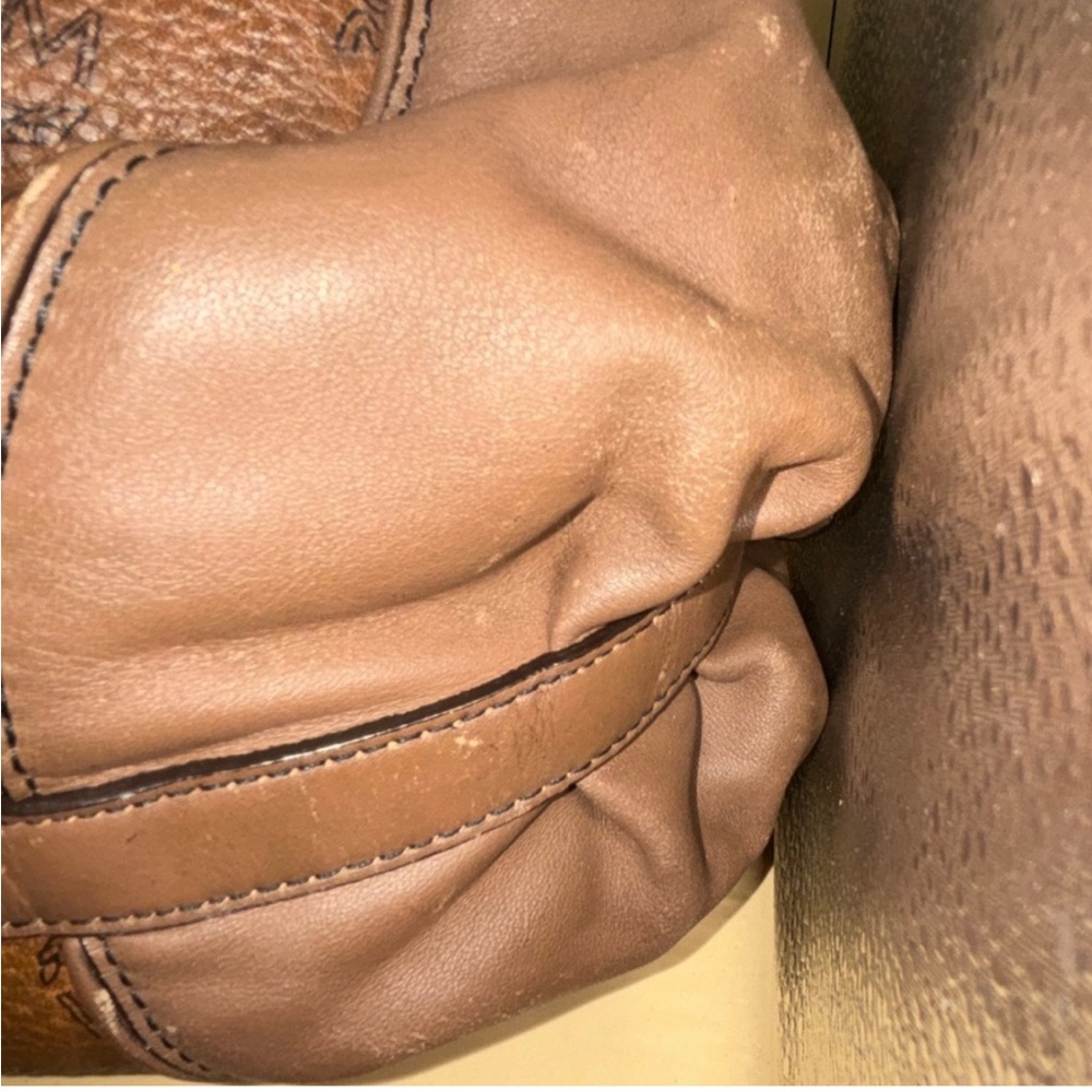 MCM cognac /brown viscose and leather hobo bag - Picture 9 of 17